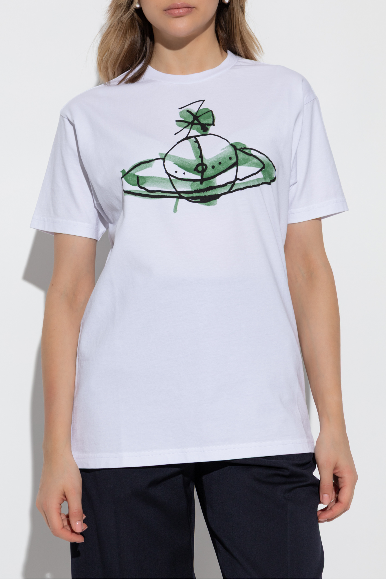 Tシャツ・カットソー VIVIENNE WESTWOOD Women Tops 3G010033J001MA401 White Women's Designer Tops and Shirts | Vivienne Westwood®
